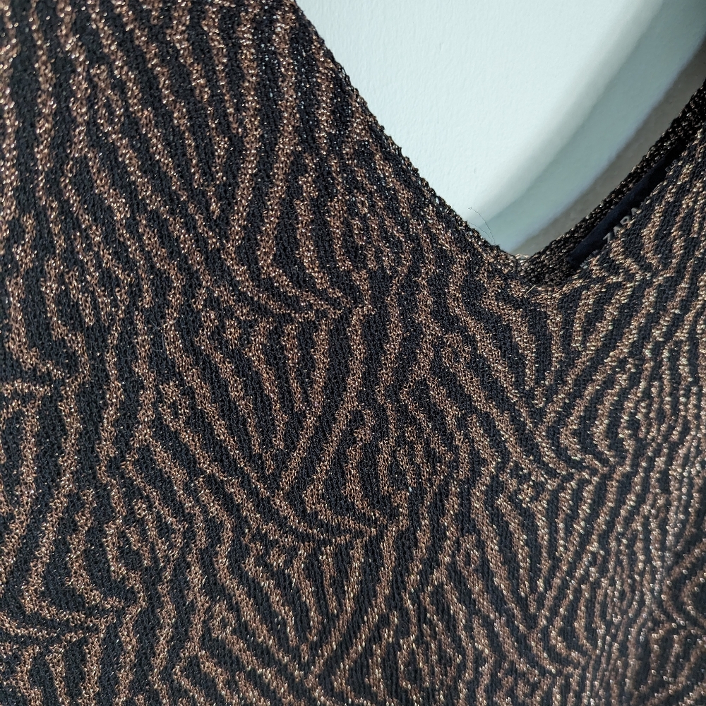 Zara Metallic Knit Tiger striped tank top - Picture 2 of 4